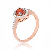 Женское серебряное кольцо с куб. циркониями в позолоте, 283237