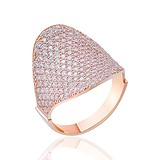 Женское золотое кольцо с  куб. циркониями, 309094