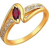 Женское золотое кольцо с рубином и бриллиантами, 1619047