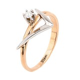 Золотое кольцо с бриллиантом, 1762151