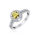 Женское серебряное кольцо с  куб. циркониями, 273255