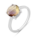 Женское серебряное кольцо с синт. аметрином (2088998), фотографии
