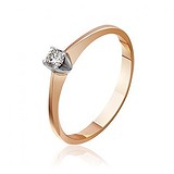Золотое кольцо с бриллиантом, 222059