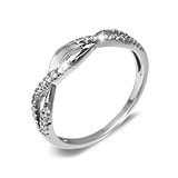 Женское серебряное кольцо с куб. циркониями, 142957