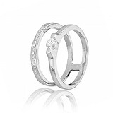 Женское серебряное кольцо с куб. циркониями, 272239