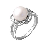 Женское серебряное кольцо с культив. жемчугом (2044017), фотографии