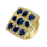 Женское золотое кольцо с бриллиантами и сапфирами, 1619058