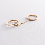 Женское золотое кольцо с куб. циркониями