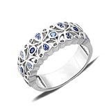 Заказать дешево Женское серебряное кольцо с куб. циркониями (KHR-0056-1T) ,цена 1893 грн. в Одессе в интернет-магазине Gold.ua