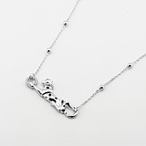 Серебряное колье с куб. циркониями и эмалью