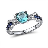 Женское серебряное кольцо с куб.циркониями и хрусталем (SR306561SCSBZSK925), фотографии