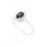 Женское серебряное кольцо с раухтопазом и куб. циркониями, 1662330