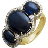Женское золотое кольцо с бриллиантами и сапфирами, 1685882
