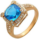 Женское золотое кольцо с бриллиантами и топазом, 1685883