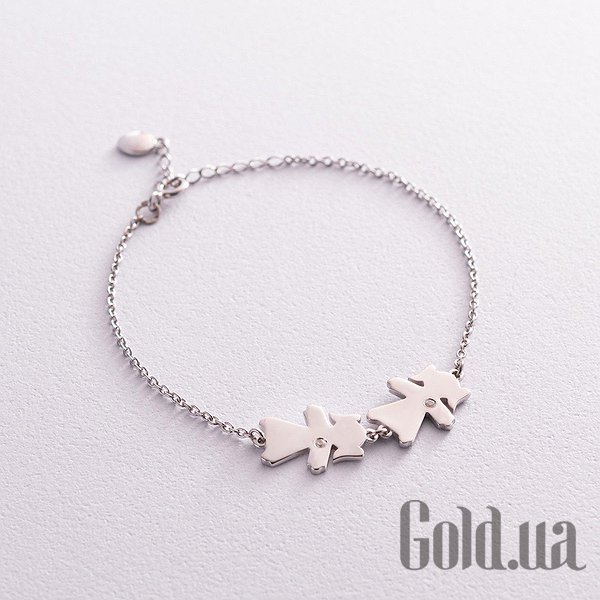 Женские браслеты Украина, Женский серебряный браслет с куб. циркониями, 16