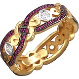 Женское золотое кольцо с бриллиантами и рубинами, 1685887