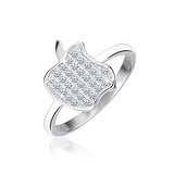 Женское серебряное кольцо с куб. циркониями, 1549443