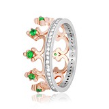 Женское серебряное кольцо с куб. циркониями в позолоте, 864133