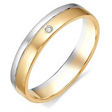 Золотое обручальное кольцо с бриллиантом, 1605511
