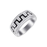 Серебряное обручальное кольцо с куб. циркониями, 1549448