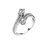 Женское серебряное кольцо с куб. циркониями, 143242