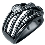 Женское серебряное кольцо с куб. циркониями, 1549706