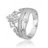 Женское серебряное кольцо с куб. циркониями, 570003