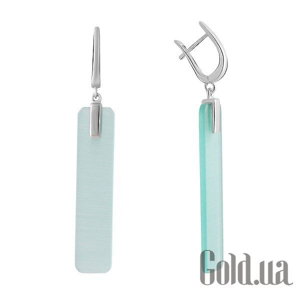 Серьги с подвесками Fresh Jewelry, Серебряные серьги с кошачьим глазом 
Серьги с подвесками Fresh Jewelry, Серебряные серьги с кошачьим глазом