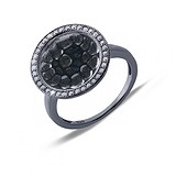 Женское серебряное кольцо с куб. циркониями, 142230