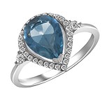 Женское серебряное кольцо с куб. циркониями, 142231