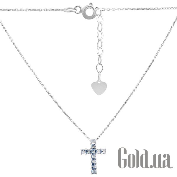 

Кулон-крестик Fresh Jewelry, Серебряный кулон с цепочкой с куб. циркониями