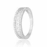 Серебряное обручальное кольцо с куб. циркониями, 825242