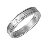 Серебряное обручальное кольцо с куб. циркониями в позолоте