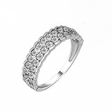 Женское серебряное кольцо с куб. циркониями, 143004