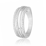 Женское серебряное кольцо с  куб. циркониями, 295581