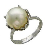 Женское золотое кольцо с культив. жемчугом, 1674657