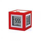 Lexon Настольные часы Cubissimo LCD красный LR79R5, 1764258