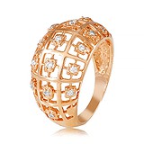 Золотое кольцо с куб. циркониями, 309411