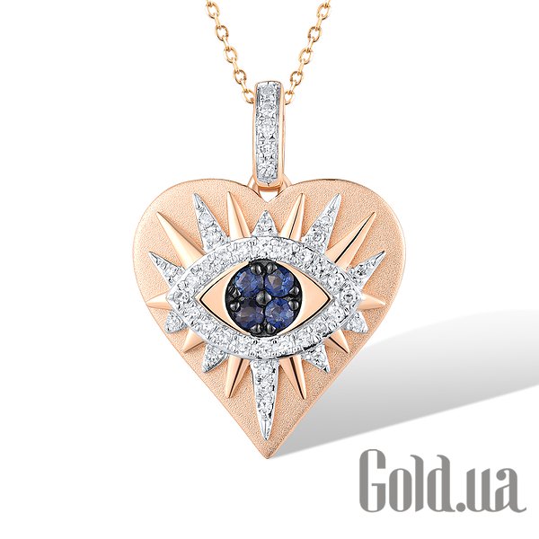 

Кулоны-сердечки Lurie Jewelry, Золотой кулон с бриллиантами и сапфирами