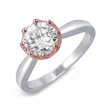 Заказать Серебряное кольцо с куб. цирконием в позолоте (XJR-0107-R) ,цена 619 грн., в магазине Gold.ua