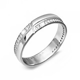 Заказать Серебряное обручальное кольцо с куб. циркониями (XJR-0106) ,цена 910 грн., в интернет-магазине Gold.ua