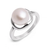 Женское серебряное кольцо с жемчугом, 142251