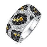 Женское серебряное кольцо с куб. циркониями и шпинелями, 1773741