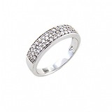 Серебряное обручальное кольцо с куб. циркониями, 143278