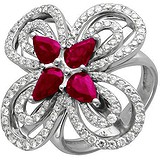 Женское золотое кольцо с бриллиантами и рубинами, 1625518