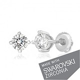 Серебряные серьги с цирконием Swarovski Zirconia, 813486