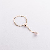 Женское золотое кольцо с культив. жемчугом