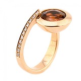 Женское золотое кольцо с турмалином и бриллиантами