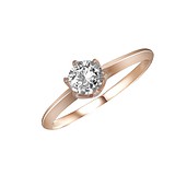 Золотое кольцо с кристаллом Swarovski, 304311