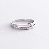 Серебряное обручальное кольцо с куб. циркониями, 1749945
